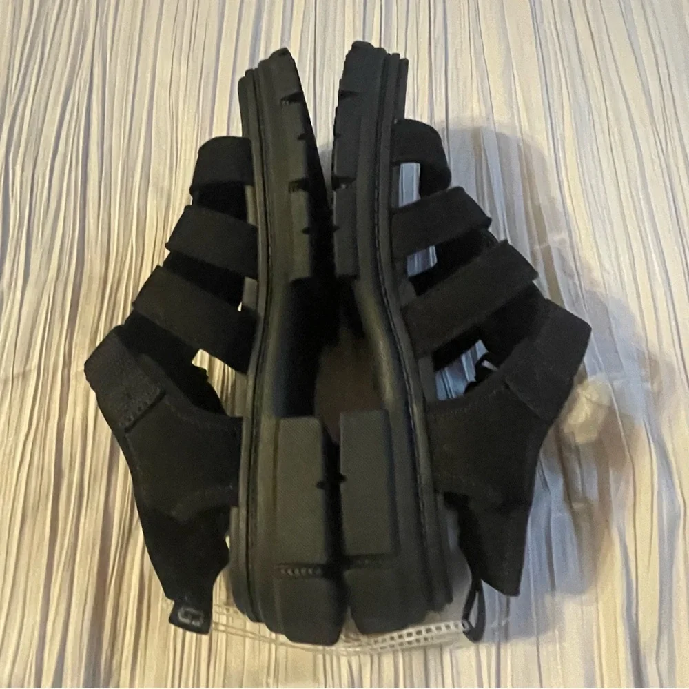 UGG youth black sandals canvas‎ new without tags size 2